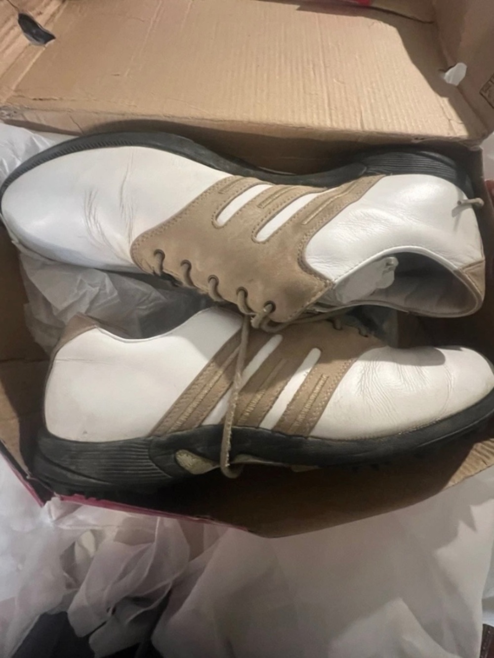 Adidas Golf Shoes Tech Response White/Tan Size 10.5 Men's
